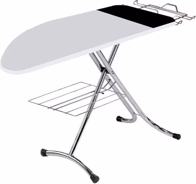 Asse da stiro Kolossal Profi Giordanoshop bianca con portabiancheria e rivestimento a 3 strati L: 125 cm, P: 48 cm
