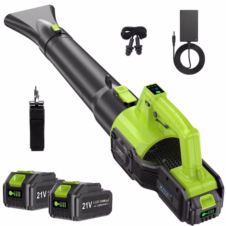 Soffiatore a batteria Accu 21 V - Motore brushless - Portata d'aria di 450 m³/min - Leggero, colore verde