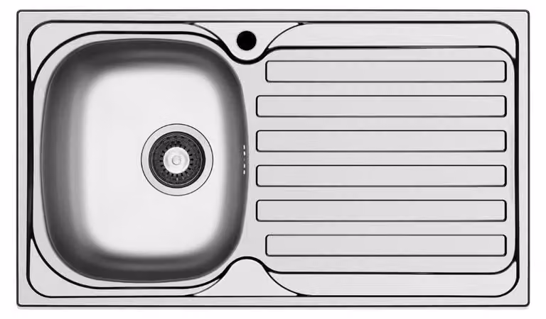 Lavello da incasso Adriatico861 monostampo 1 vasca e gocciolatoio destro inox
