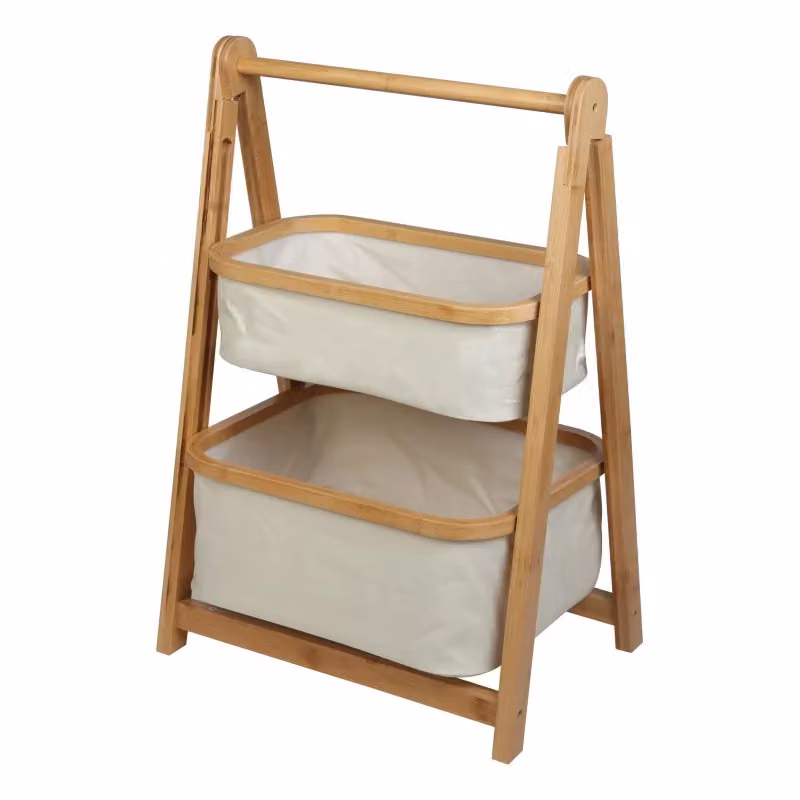 Set di 6 Scaffali Portaoggetti Casa Collection Nakhon con 2 Ripiani, Colore Beige, Altezza: 68 cm – 2