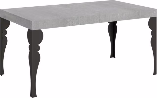 Tavolo allungabile 160/244x80 cm Paxon cemento gambe antracite