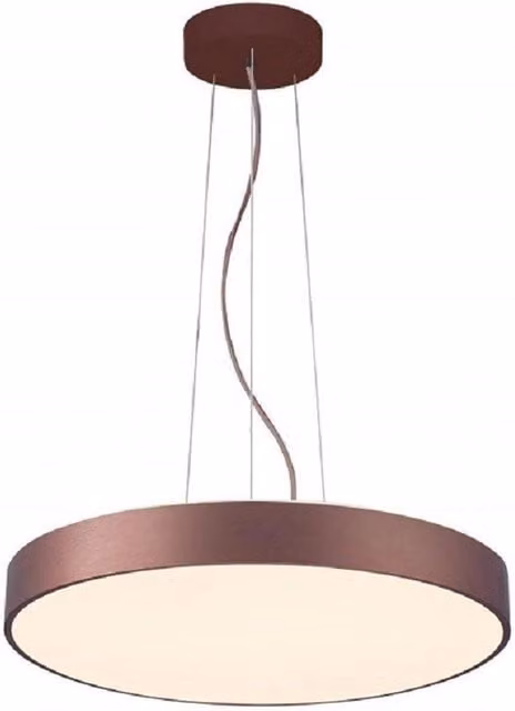 Trade Shop - Lampadario Pendente Cerchio 60cm Led 65w Lampada Up Down Moderna 2 Temperature Luce - Marrone