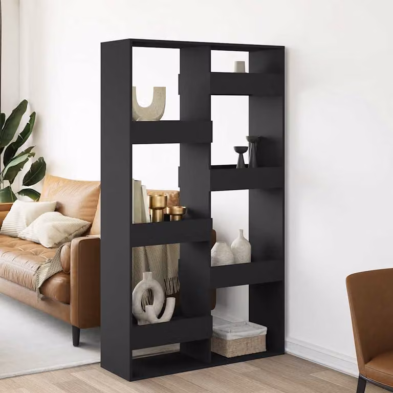 Divisorio moderno vidaXL nero in MDF L: 100 cm, P: 33 cm, H: 175 cm