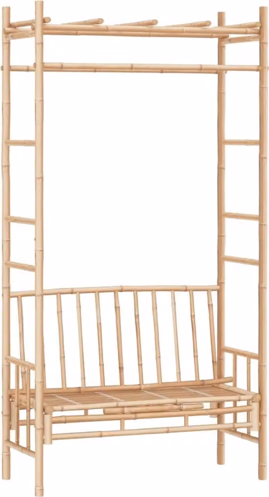 Panca da Giardino con Pergola 116 cm in Bambù
