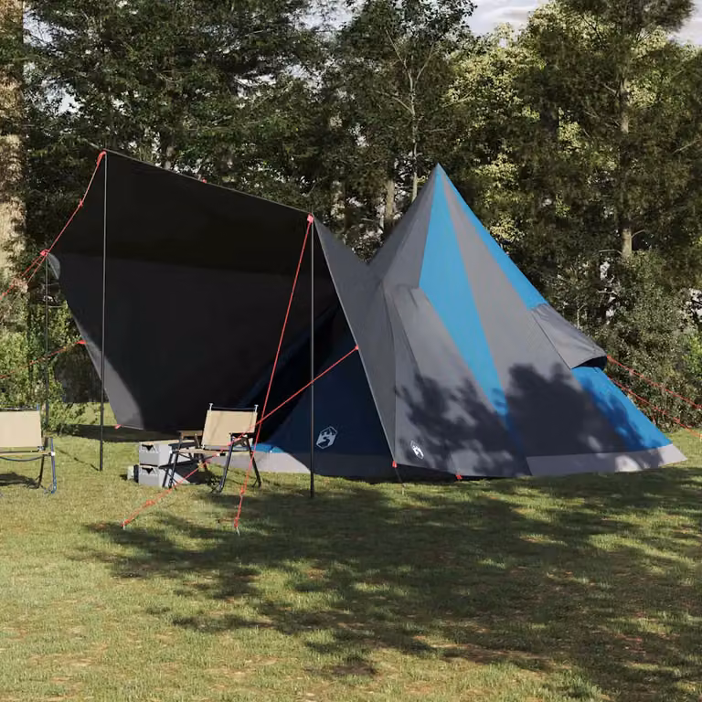 Tenda Tipi vidaXL in taffetà blu con struttura in acciaio e poliestere L: 510 cm, P: 690 cm, H: 330 cm