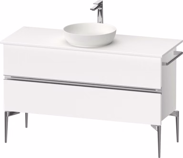 Duravit Sivida Meuble sous-lavabo sur console, 2 tiroirs, poignée profilée chromée, 1245x475x548mm, SV4660010180000, SV4660010180000