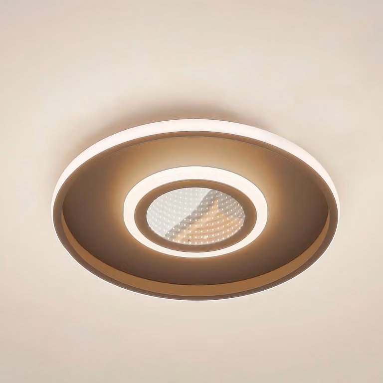 Plafoniera a LED Selian Lindby, dimmerabile, Nero, Soggiorno / Sala da pranzo, Metallo, Moderno, Plafoniera LED