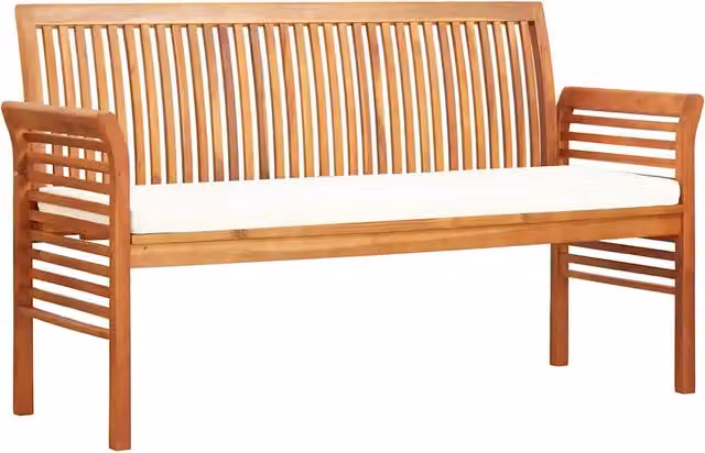 Panca da Giardino a 3 Posti 150 cm in Legno Massello di Acacia