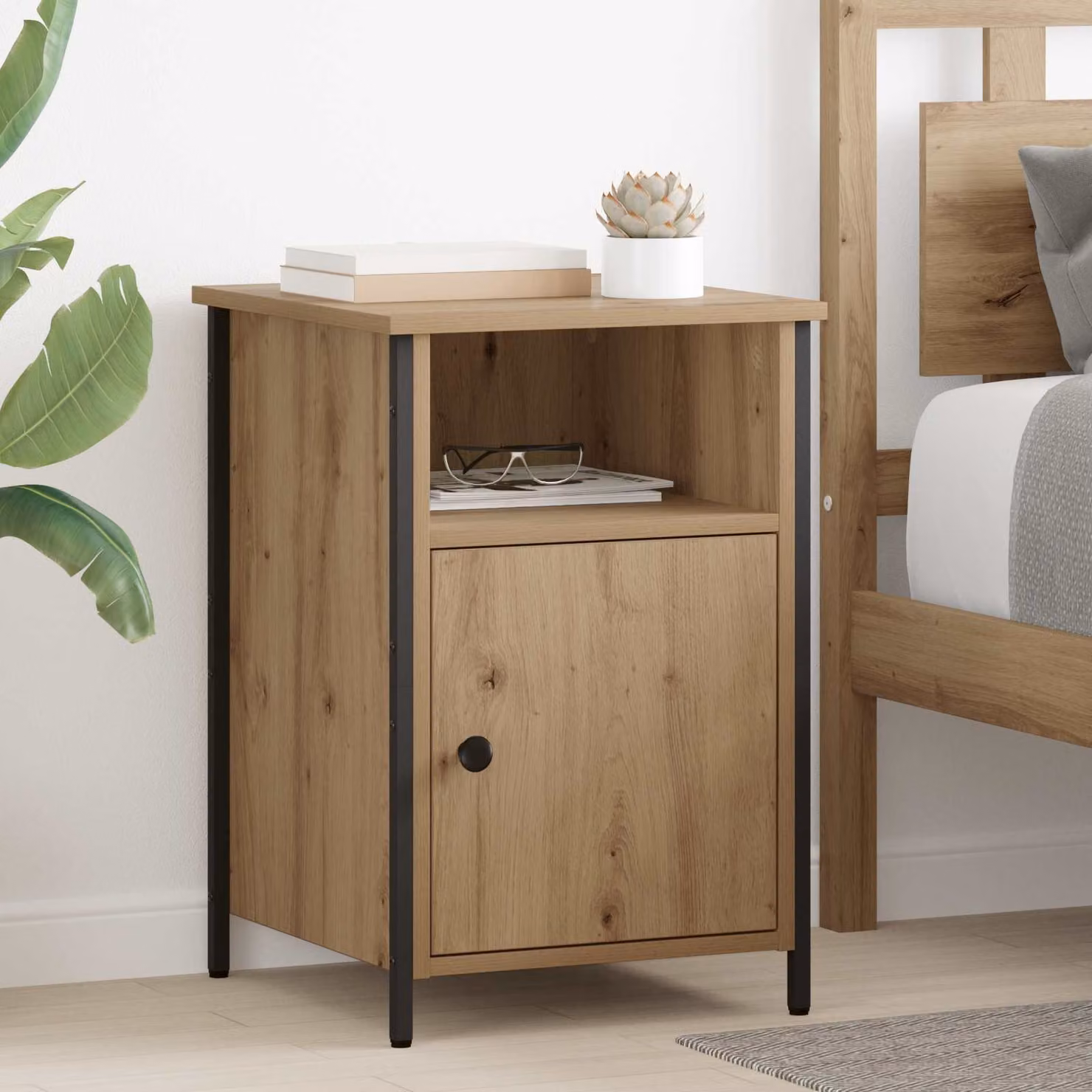 Set di 2 armadi da notte vidaXL in stile moderno colore marrone L/P/H: 40 x 42 x 60 cm