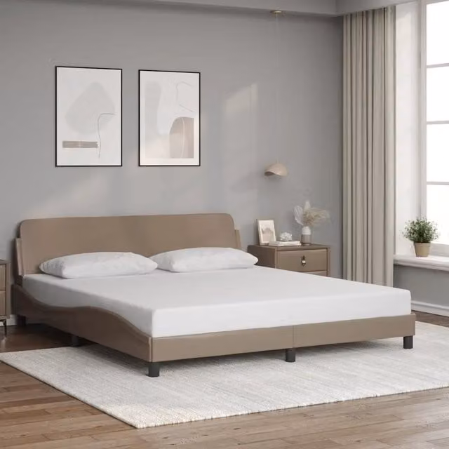 Giroletto-Struttura Letto Dover Cappuccino 180x200 cm in Similpelle