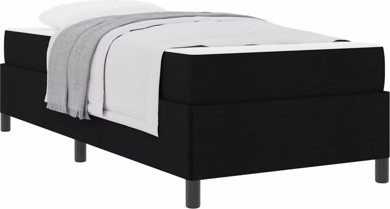 Letto a molle Nero 100 x 200 cm Tessuto