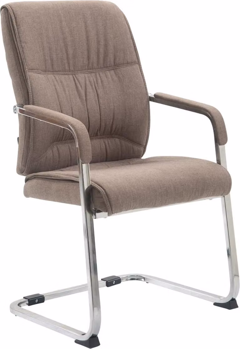 Sedia per visitatori XXL, sedia per ospiti - Ergonomica e caricabile fino a 260 kg | Colore: Taupe