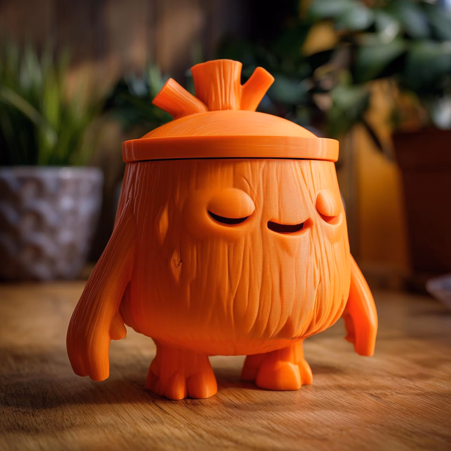 Decords Urne crematorie 3D, a tema "goblincore" con decorazioni ispirate al bosco e con coperchio, alte 28 cm