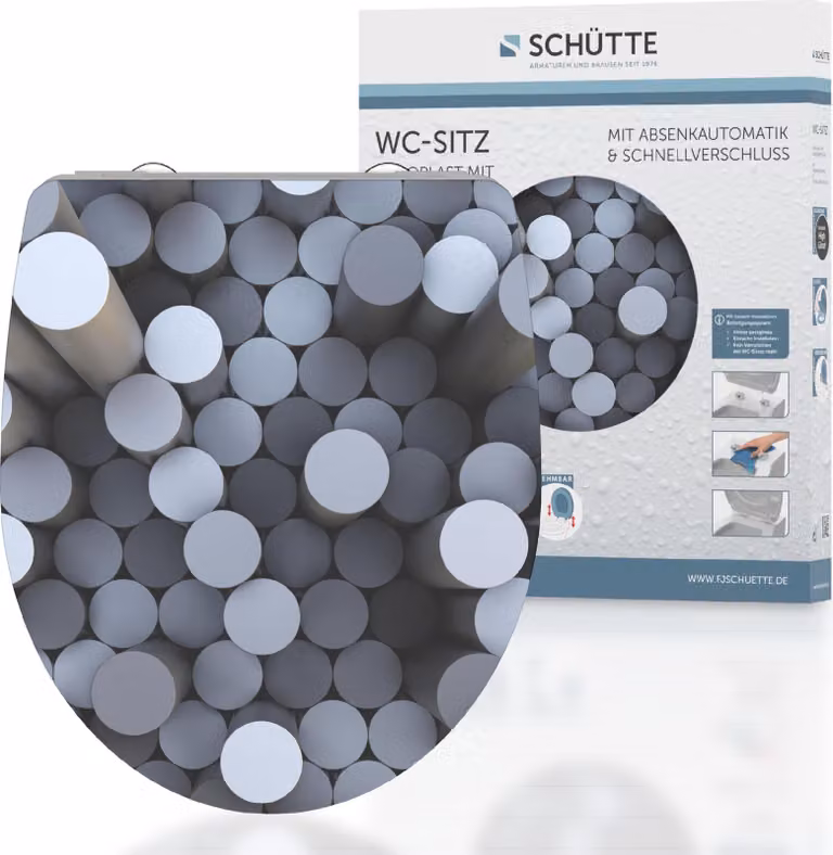 SCHÜTTE Duroplast HG sedile per WC ROUND DIPS, coperchio per WC con chiusura morbida, sgancio rapido, sedile per WC