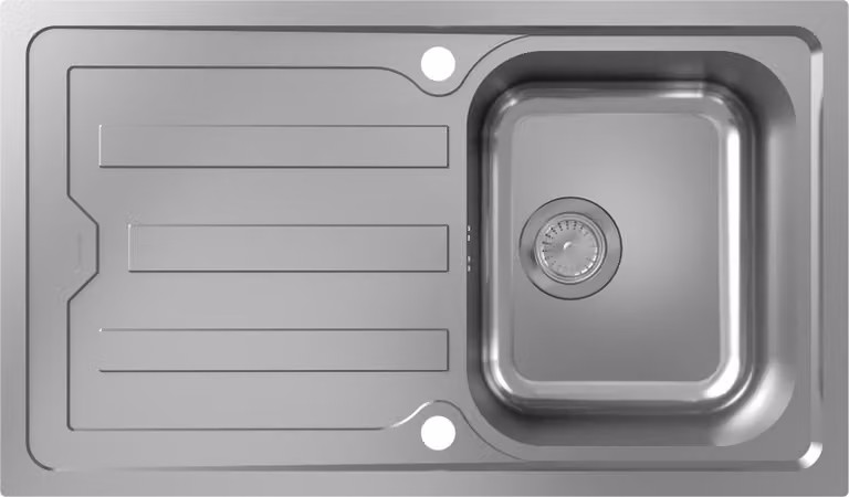 hansgrohe S44 Evier encastré 342, acier inoxydable, avec égouttoir long, 870x510mm, 43369800, 43369800