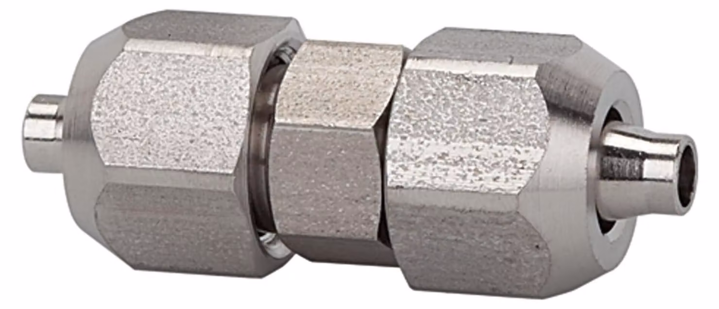 Raccordo diritto Riegler per tubo 10/8 mm, SW1 16, SW2 14, ES 1.4404