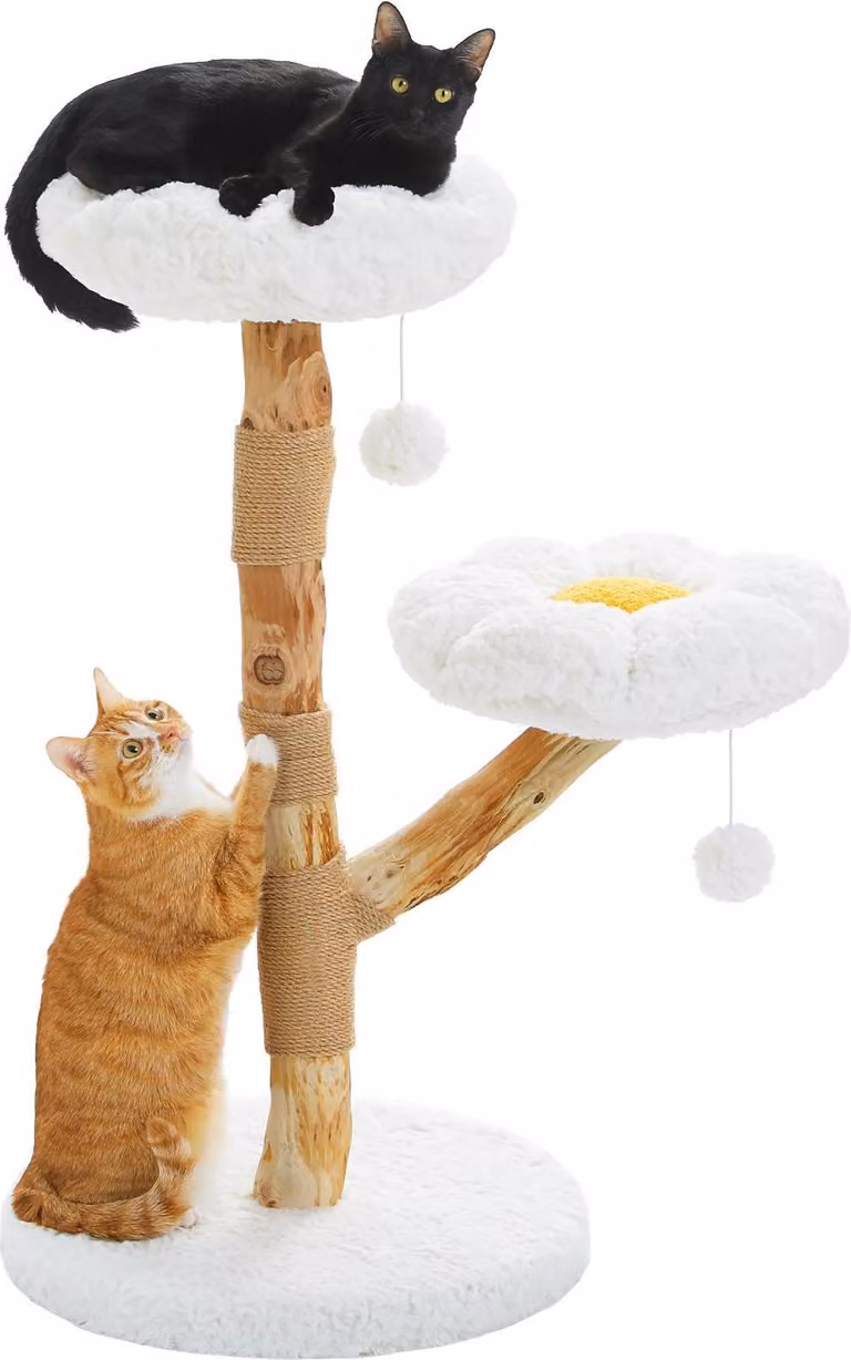 Albero per gatti, design moderno, doppia stabilità rinforzata, AMT0306WE, L