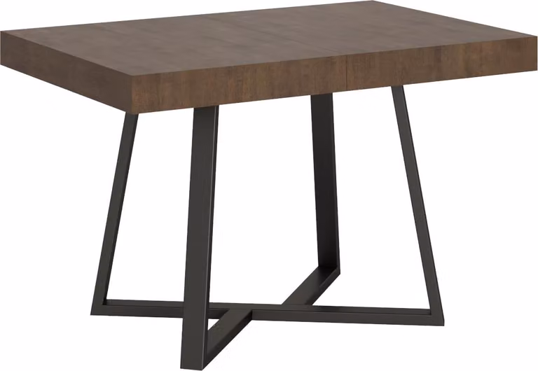 ITYHOME - Tavolo allungabile 120/204x80 cm Zeplir noce gambe antracite
