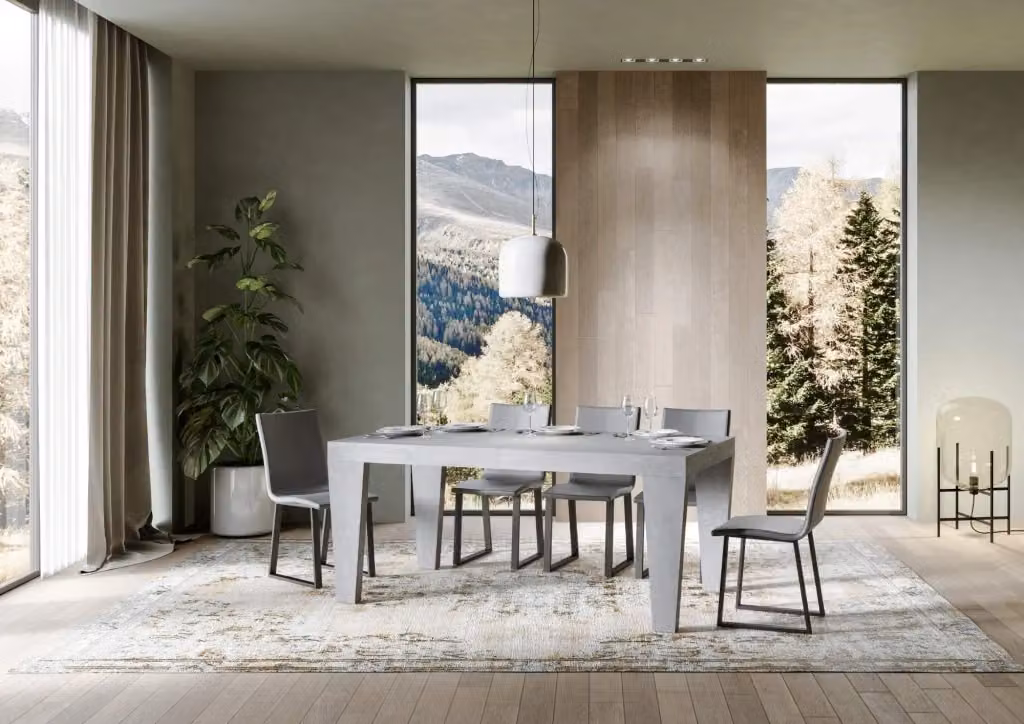 Tavolo Allungabile Spimbo GIORDANOSHOP Grigio Cemento L/P/H: 160-420 x 90 x 77 cm – 2
