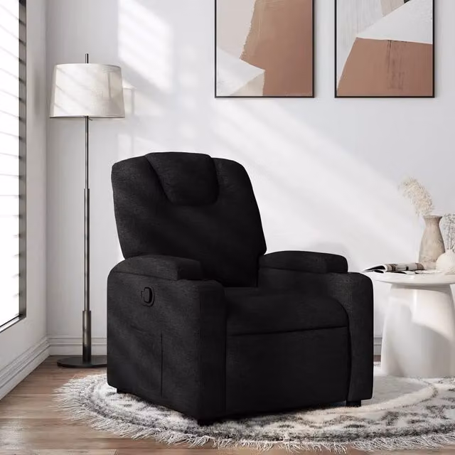 Divano Sedia-Poltrona Reclinabile in Tessuto Nero 964805