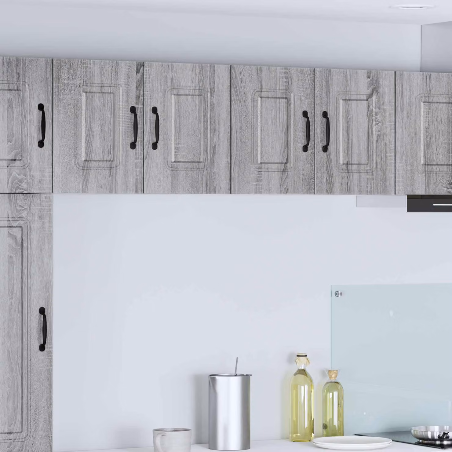 vidaXL Pannello per lavastoviglie Kalmar moderno in MDF Grigio L: 60 cm, H: 40 cm, P: 31 cm