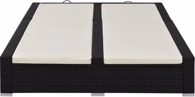Lettino Prendisole Doppio in Polyrattan Nero 44752