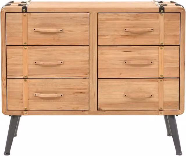 Cassettiera a parete vidaXL in legno massello di abete color marrone L 91 cm, P 35 cm, H 73 cm