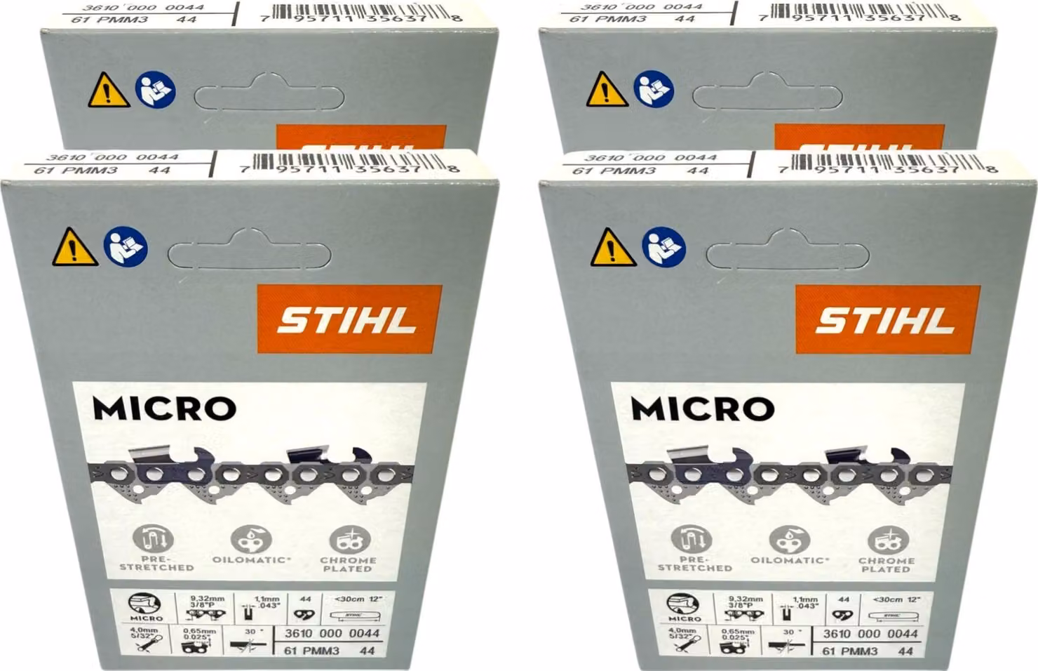 Catena per motosega STIHL Picco Micro Mini 3 30 cm 3/8" P 1,1 mm 44 TG 4 pezzi ( 4x 36100000044 )