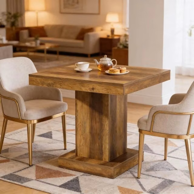 Tavolo da pranzo quadrato salvaspazio in MDF marrone per 1–4 persone con portata 136 kg 31.5 × 31.5 × 29.5 pollici