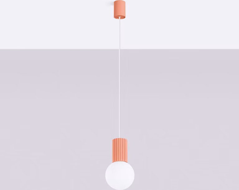Lampada a sospensione HALO 1 peach 1xG9 8W alluminio/vetro 120x12x12cm Sollux Lighting