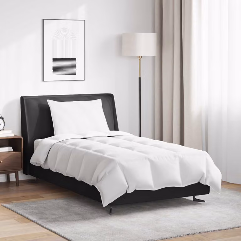 Set di piumino estivo vidaXL con 2 cuscini in piuma d'anatra bianca, L: 135 cm x P: 200 cm