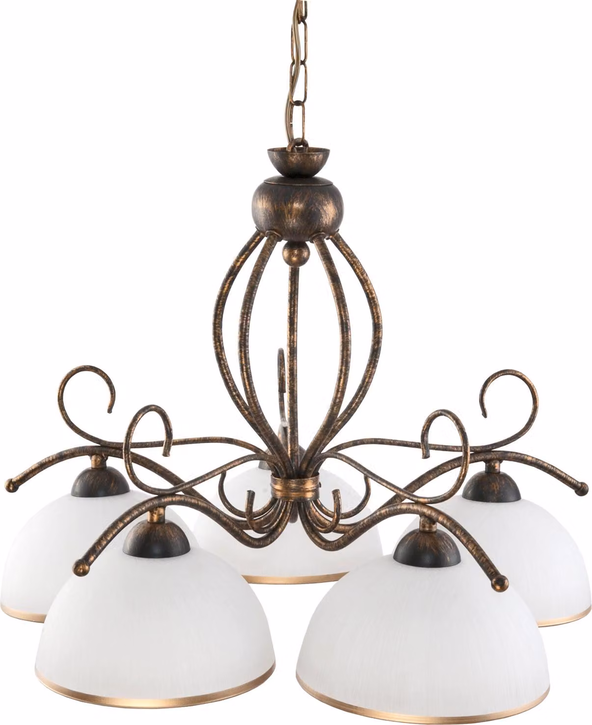 Lampada da soffitto antica nera dorata con paralume bianco GOMERA 9-980