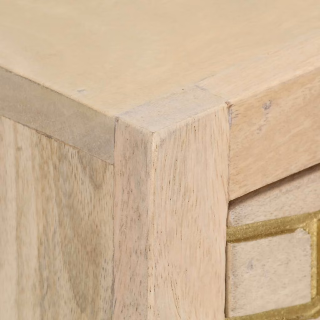 vidaXL Tavolo consolle Golden 90 × 30 × 75 cm in legno massiccio di mango