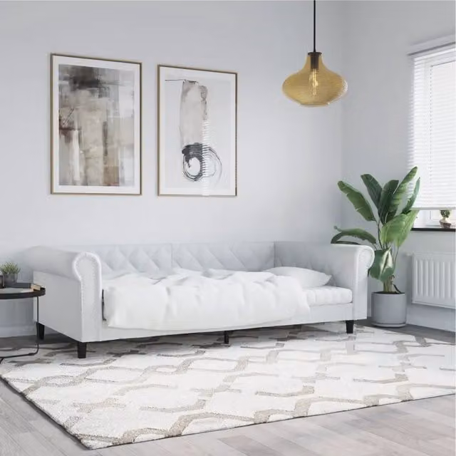 Letto da giorno moderno vidaXL in similpelle bianco per camera da letto o soggiorno – 1