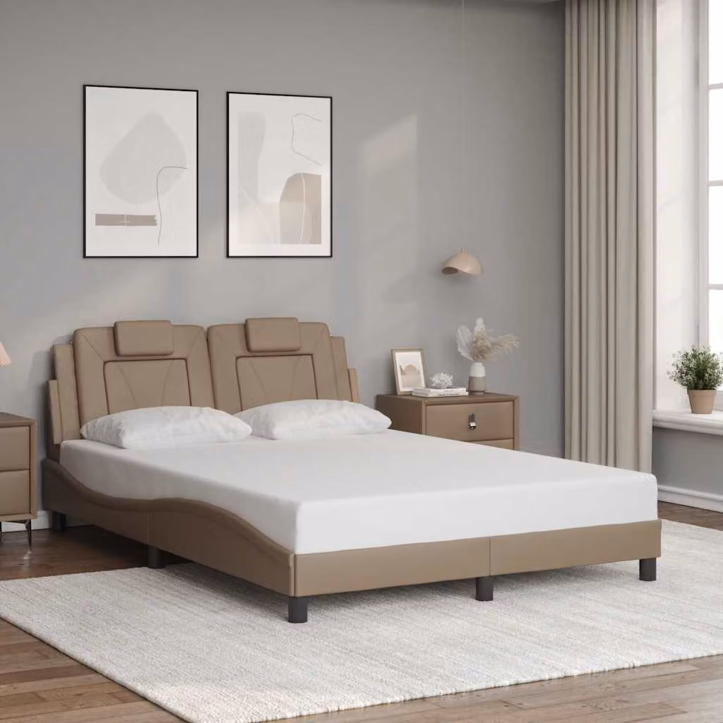 vidaXL Giroletto Viana senza Materasso Cappuccino 140x200 cm in Similpelle