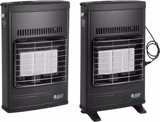 Stufa a infrarossi SIA Modello ECO40 a metano, colore grigio e nero, potenza 4,2KW