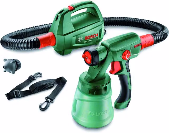 Pistola a spruzzo elettrica Bosch PFS 1000 da 410 W verde con pattern di spruzzo regolabile per verniciatura pareti