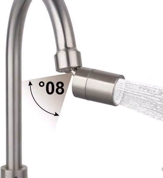 Maniglia a leva doppia funzione per cucina e bagno - diametro interno 22 mm - nichel spazzolato