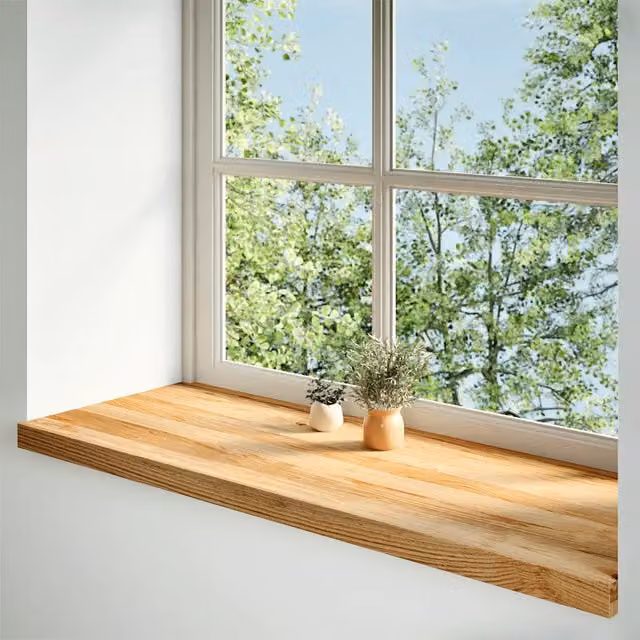 Davanzali 2 pz Marrone Chiaro 100x40x2 cm Legno Massello Rovere CFW6996086