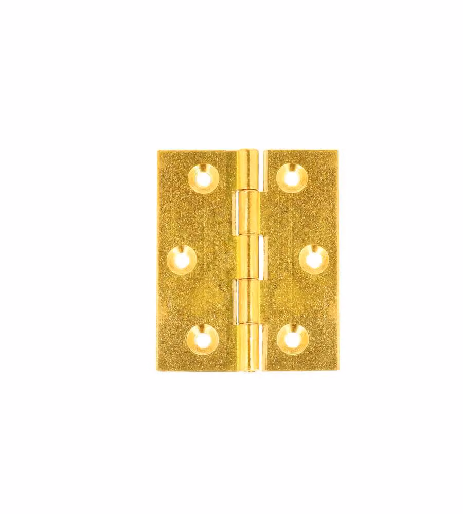 Cerniere fresate con spina fissa in ottone lucido 35 x 40 mm