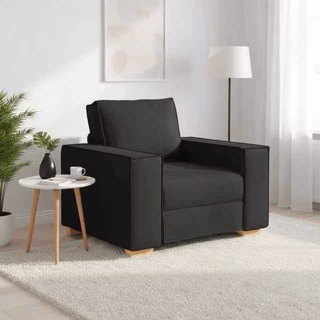 Poltrona Divano Nero 100x78x84 cm Tessuto 4104962