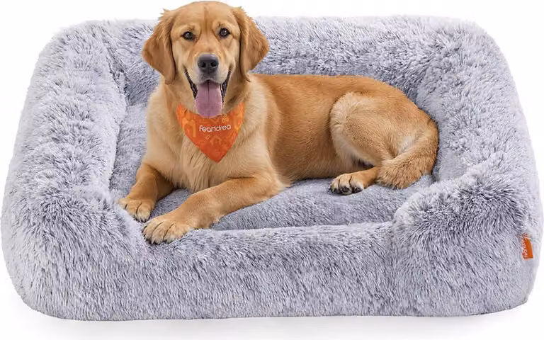 Cuccia per cani con bordi rialzati e rivestimento removibile, colore grigio, dimensioni 106 x 75 x 20 cm