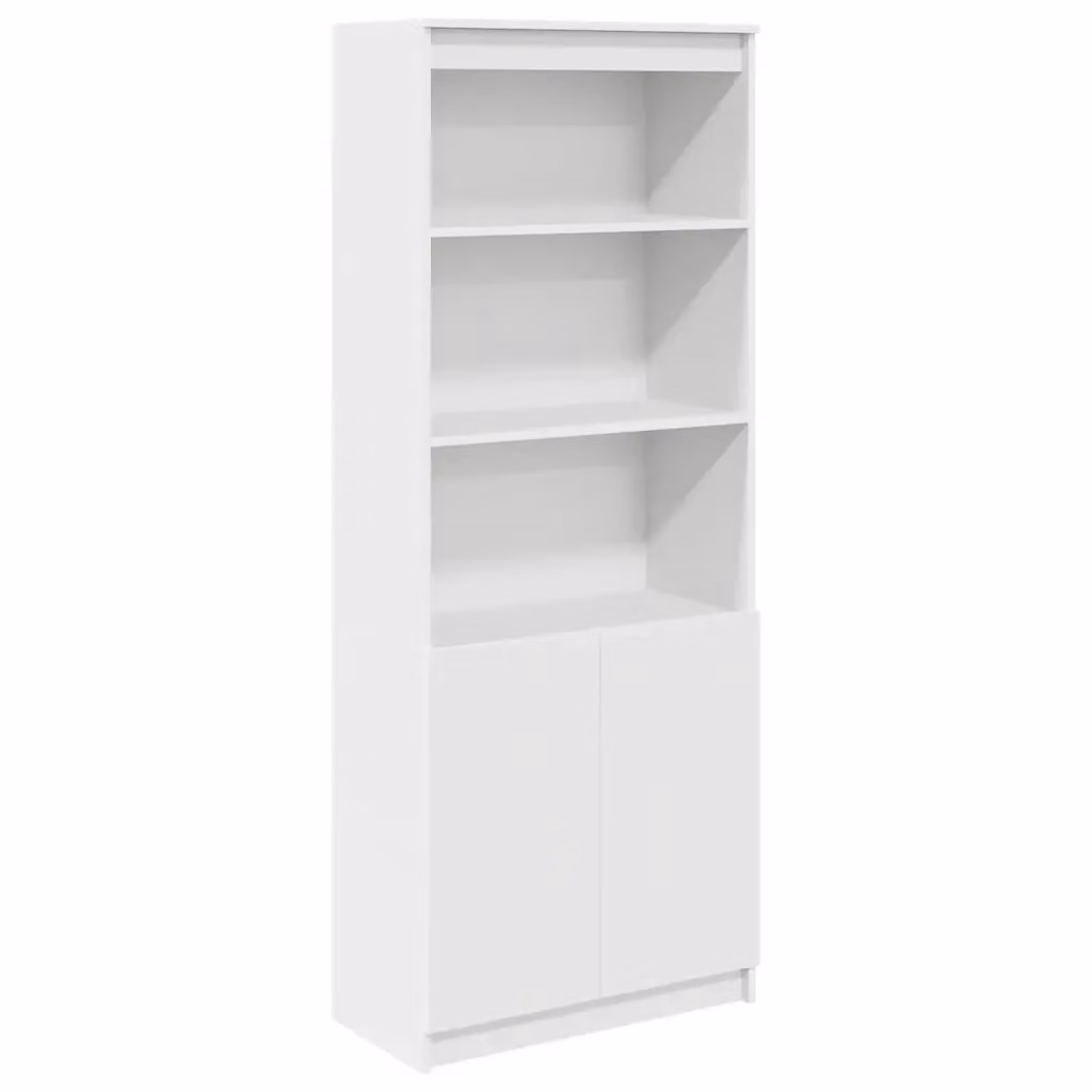 Mobile a parete vidaXL bianco opaco in legno e MDF con ripiani interni e ante a battente L/P/H: 70 x 35 x 180 cm – 2