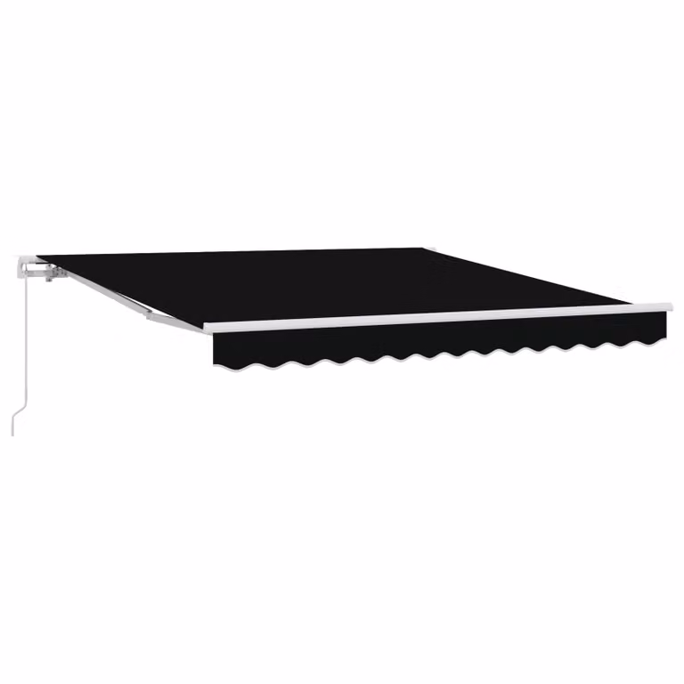 Tenda retrattile vidaXL con bracci pieghevoli in alluminio e poliestere, colore nero, L: 350 cm x P: 250 cm