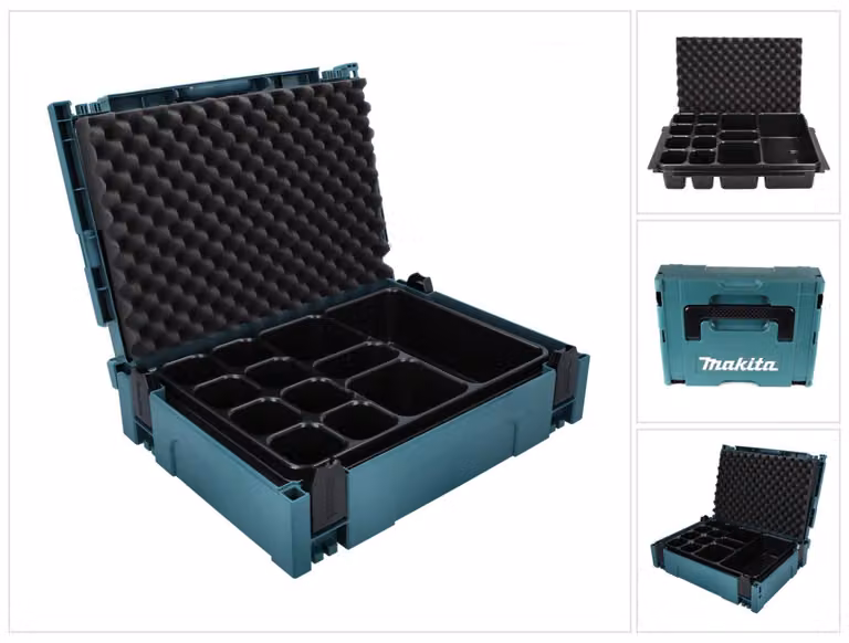 Makita Makpac 1 + inserto universale con 12 scomparti (P-83674) per piccoli componenti