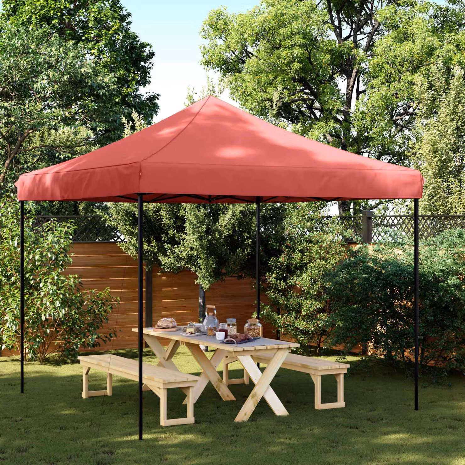 Tenda Party vidaXL in tessuto Oxford color rosso, L/P/H: 292 x 292 x 315 cm