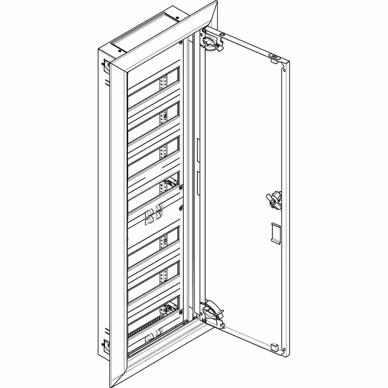 Distributore di campo ABN da incasso/HW, profondità 110 mm, 84 TE, 1 x 7 file per REG, con sportello pieno UK17