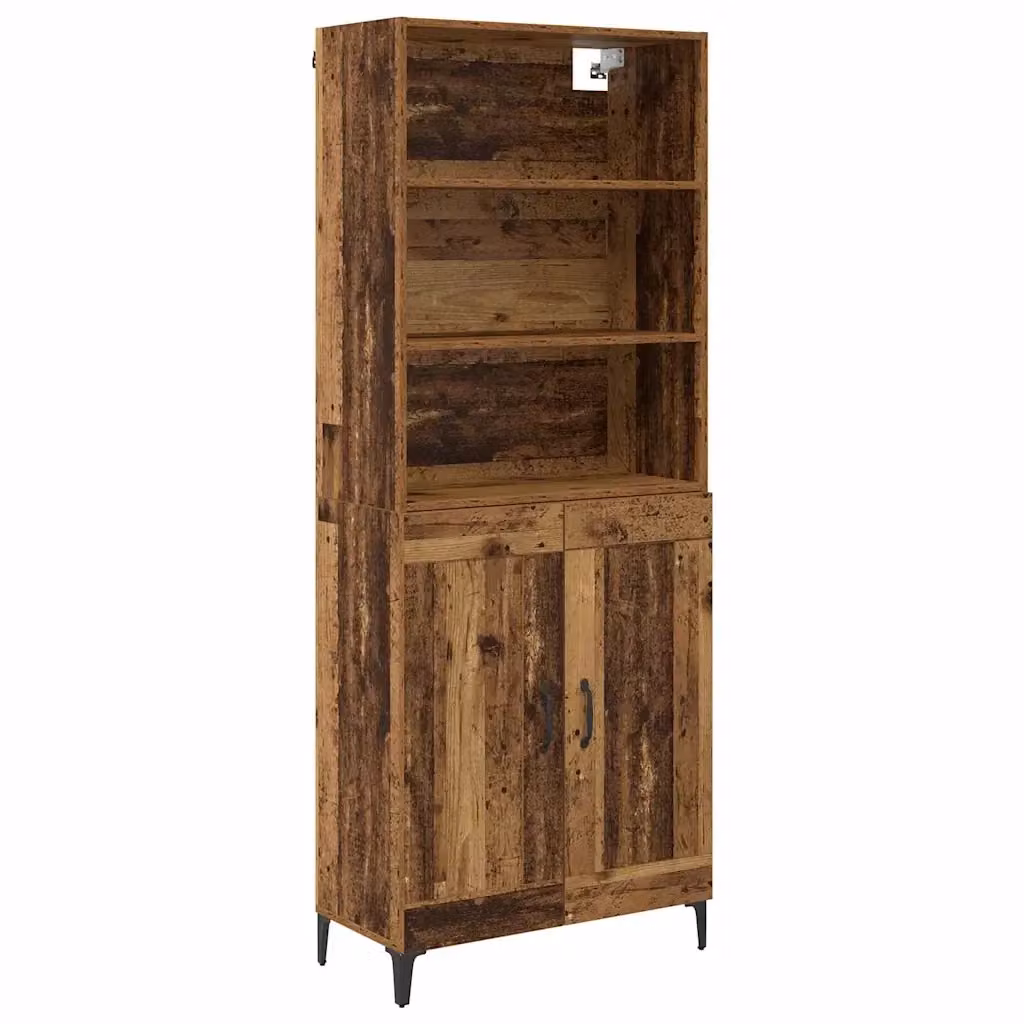 Set di 2 credenze moderne vidaXL in legno e metallo color marrone L/P/H: 69,5 x 34 x 180 cm – 2