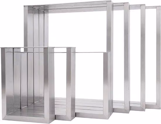 Struttura da tavolo rettangolare - Gambe in metallo - Mobili su misura - Acciaio inossidabile spazzolato - L 1000 x H 720 - Argento