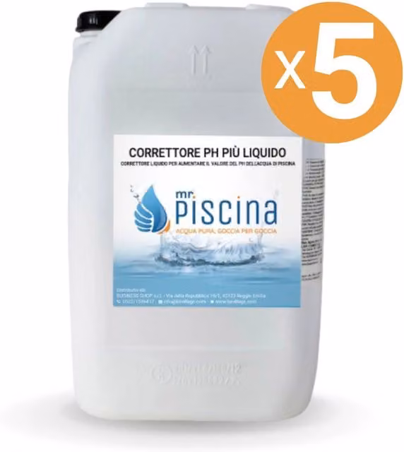 CORRETTORE PH- 15% MENO LIQUIDO per piscina Quantità confezione: 5 confezioni